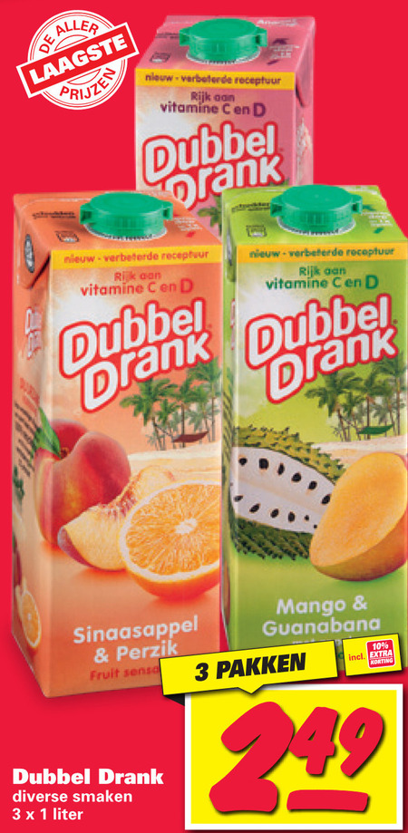 Dubbeldrank   fruitdrank folder aanbieding bij  Nettorama - details