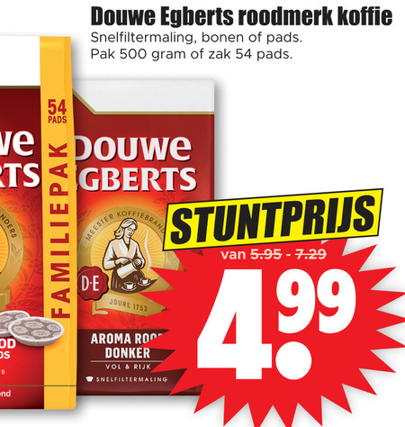 Douwe Egberts   koffiebonen, koffie folder aanbieding bij  Dirk - details