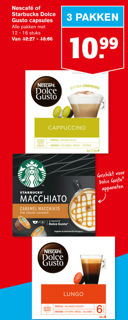 Nescafe   dolce gusto capsules folder aanbieding bij  Hoogvliet - details