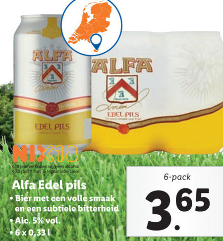 Alfa   blikje bier folder aanbieding bij  Lidl - details