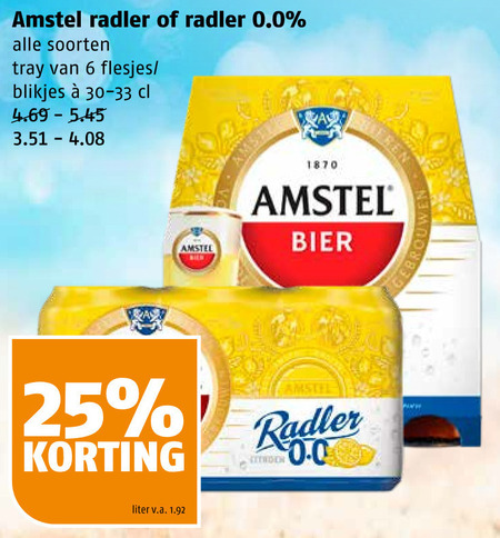 Amstel   radler bier folder aanbieding bij  Poiesz - details