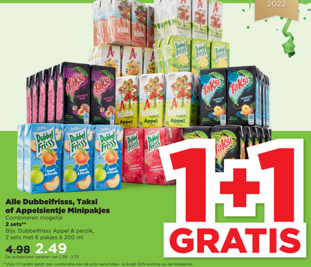 Dubbelfrisss   fruitdrank folder aanbieding bij  Plus - details