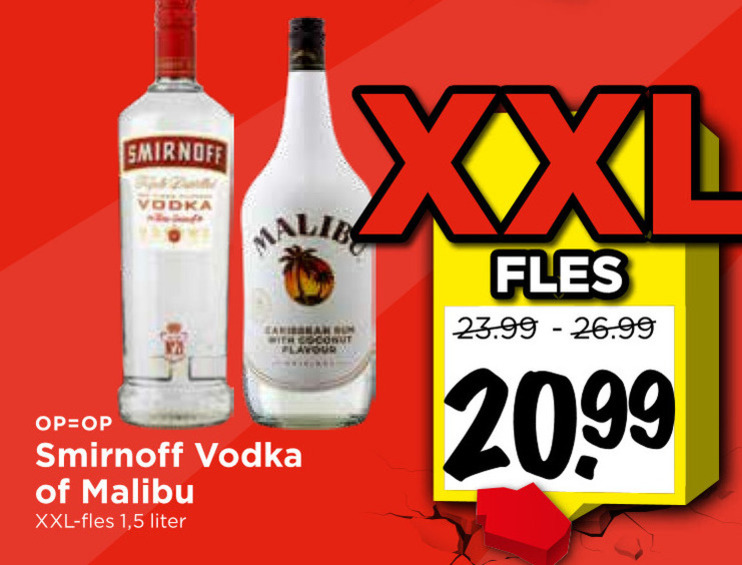 Malibu   likeur, wodka folder aanbieding bij  Vomar - details