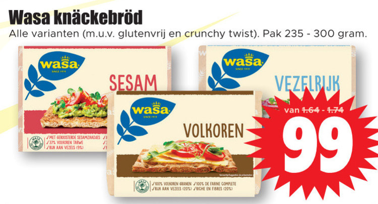 Wasa   knackebrod folder aanbieding bij  Dirk - details