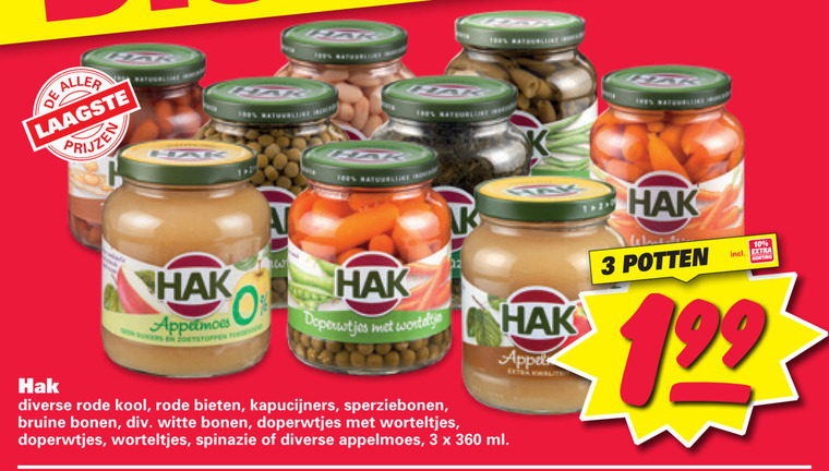 Hak   groenteconserven folder aanbieding bij  Nettorama - details