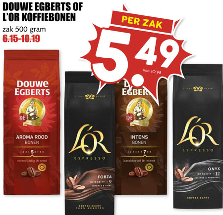 Douwe Egberts L Or   koffiebonen folder aanbieding bij  MCD Supermarkt Basis - details