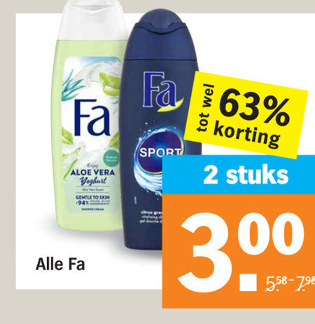 Fa   douchegel, deodorant folder aanbieding bij  Albert Heijn - details