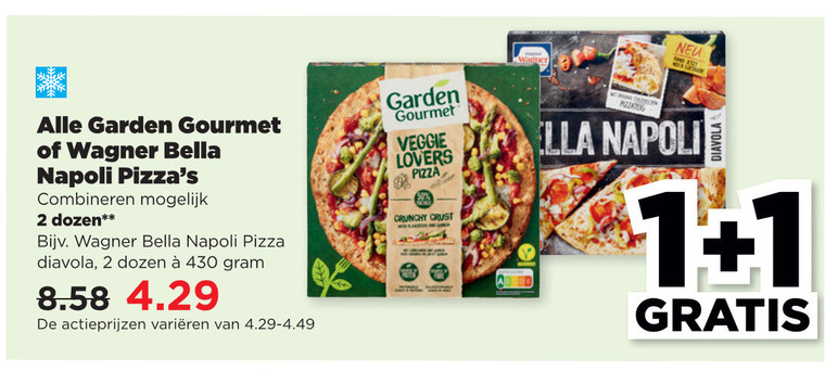 Garden Gourmet   diepvriespizza folder aanbieding bij  Plus - details