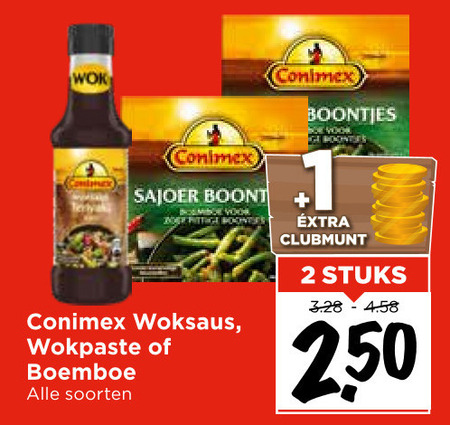 Conimex   boemboe, woksaus folder aanbieding bij  Vomar - details