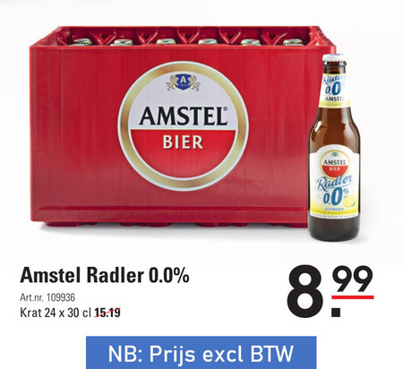 Amstel   radler bier folder aanbieding bij  Sligro - details