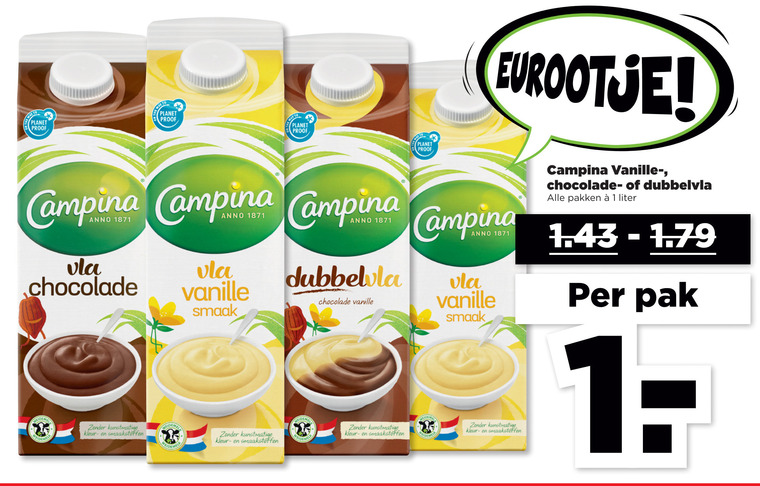 Campina   vla folder aanbieding bij  Plus - details