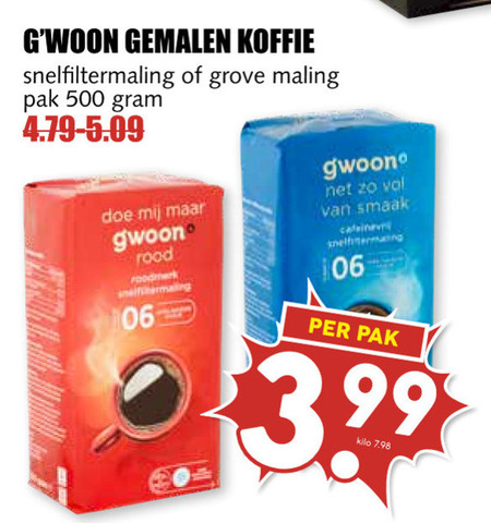 Gwoon   koffie folder aanbieding bij  MCD Supermarkt Basis - details