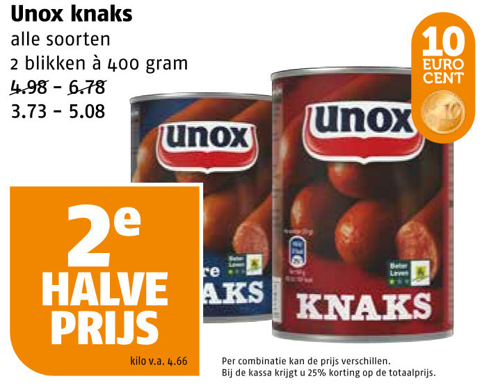Unox knakworst folder aanbieding bij Poiesz - details