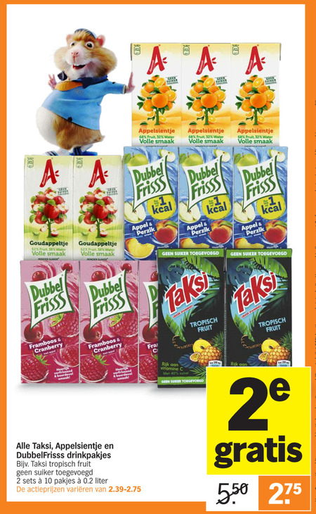 Taksi   fruitdrank folder aanbieding bij  Albert Heijn - details