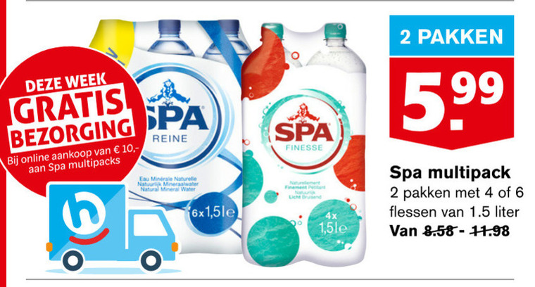 Spa   mineraalwater folder aanbieding bij  Hoogvliet - details