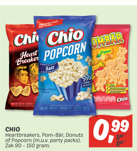 Chio   zoutje, popcorn folder aanbieding bij  Dekamarkt - details