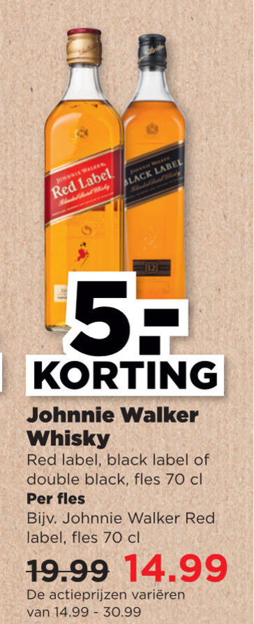 Johnnie Walker   whisky folder aanbieding bij  Plus - details