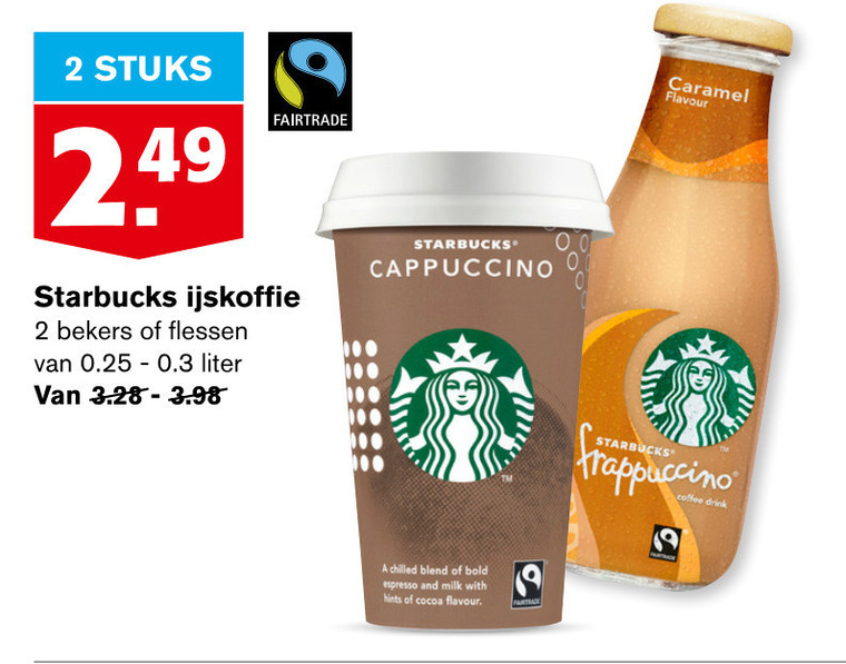 Starbucks   ijskoffie folder aanbieding bij  Hoogvliet - details