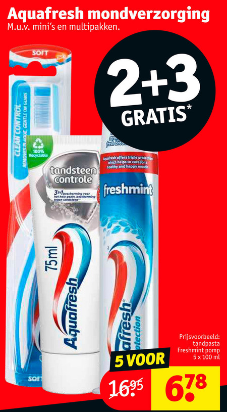 Aquafresh   tandpasta, tandenborstel folder aanbieding bij  Kruidvat - details