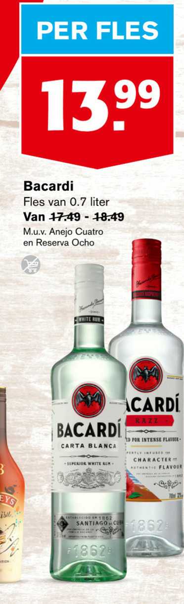 Bacardi   rum folder aanbieding bij  Hoogvliet - details