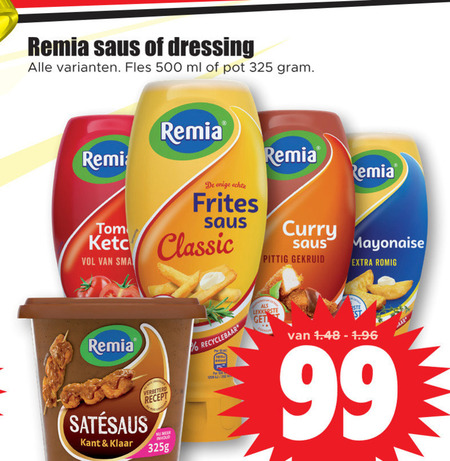 Remia   mayonaise, curryketchup folder aanbieding bij  Dirk - details