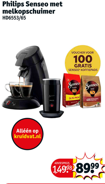 Philips   koffiepadmachine folder aanbieding bij  Kruidvat - details