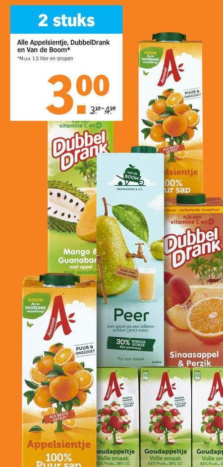 Dubbeldrank   fruitdrank folder aanbieding bij  Albert Heijn - details