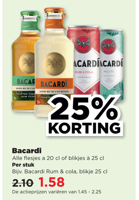 Bacardi   mixdrank folder aanbieding bij  Plus - details