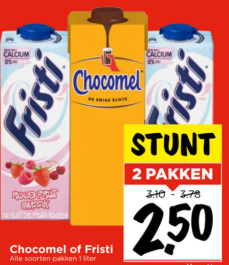 Fristi   drinkyoghurt, chocolademelk folder aanbieding bij  Vomar - details