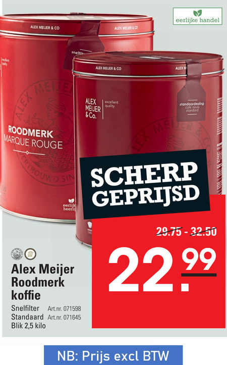 Alex Meijer   koffie folder aanbieding bij  Sligro - details