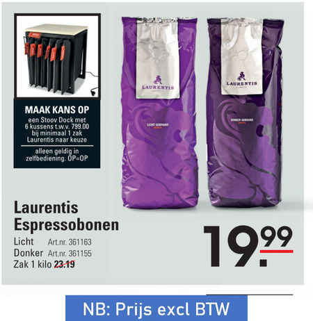 Laurentis   koffiebonen folder aanbieding bij  Sligro - details