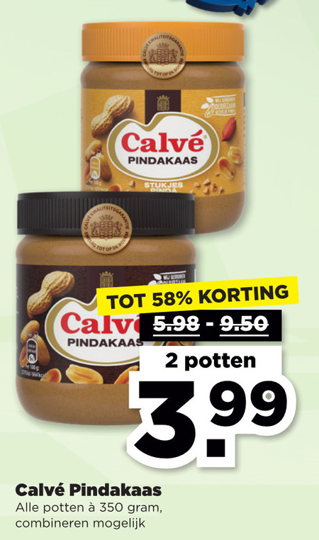 Calve   pindakaas folder aanbieding bij  Plus - details