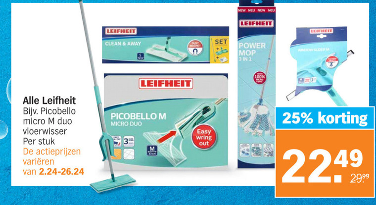 Leifheit   mop, vloerwisser folder aanbieding bij  Albert Heijn - details