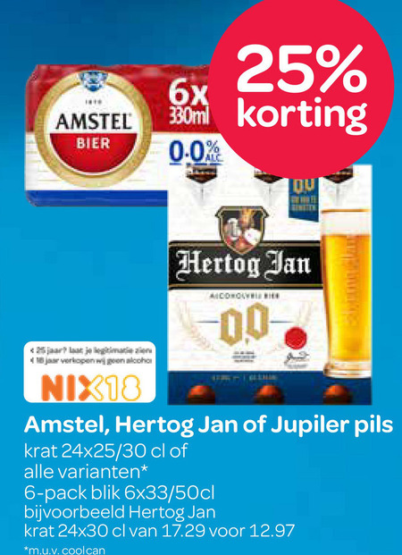 Hertog Jan   blikje bier, krat bier folder aanbieding bij  Spar - details