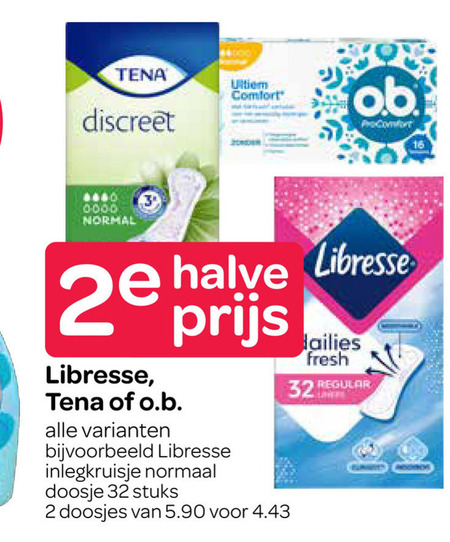 Libresse   maandverband, inlegkruisjes folder aanbieding bij  Spar - details