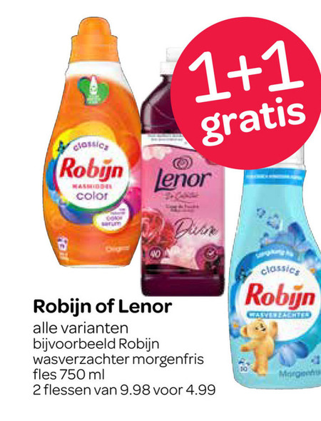 Robijn   wasverzachter, wasmiddel folder aanbieding bij  Spar - details