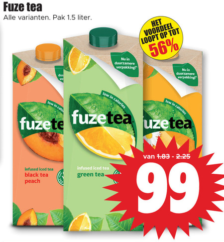 Fuze Tea   ice tea folder aanbieding bij  Dirk - details