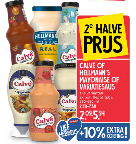 Hellmans   mayonaise, snacksaus folder aanbieding bij  Jan Linders - details