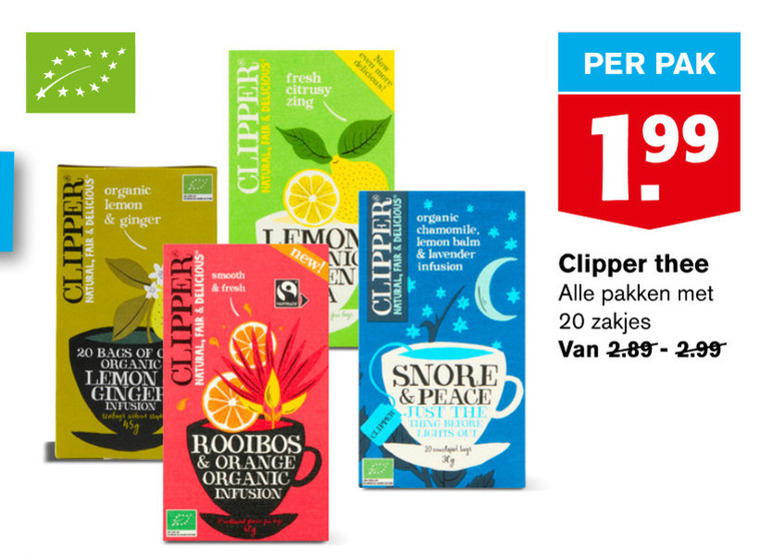 Clipper   thee folder aanbieding bij  Hoogvliet - details