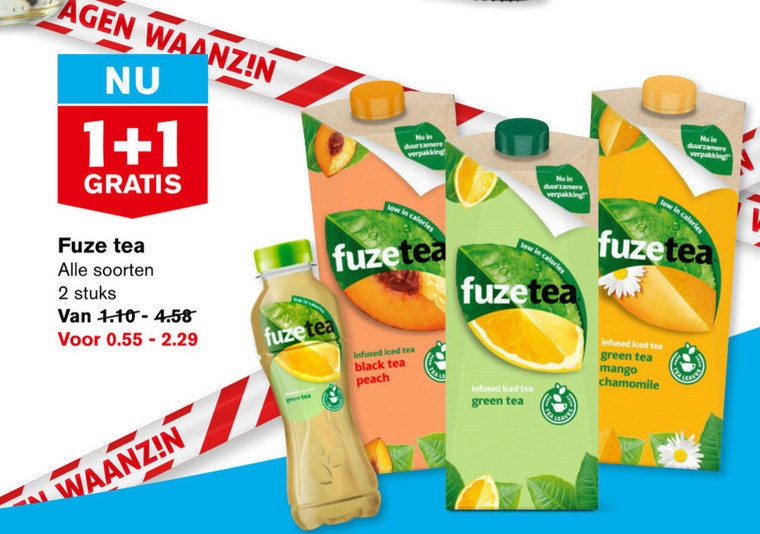 Fuze Tea   ice tea folder aanbieding bij  Hoogvliet - details