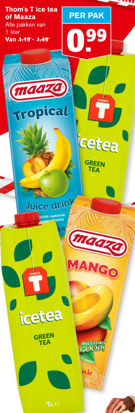 Maaza   ice tea folder aanbieding bij  Hoogvliet - details