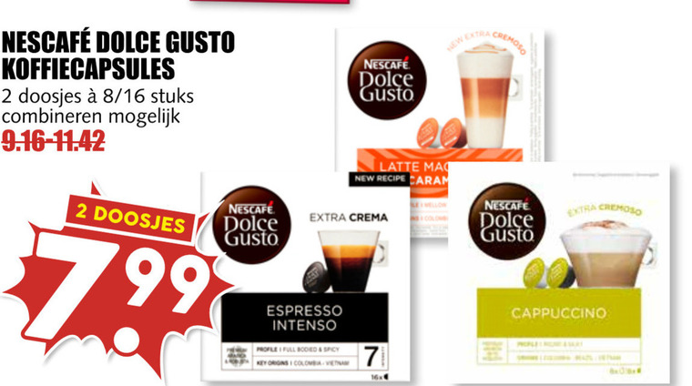 Nescafe   dolce gusto capsules folder aanbieding bij  MCD Supermarkt Basis - details