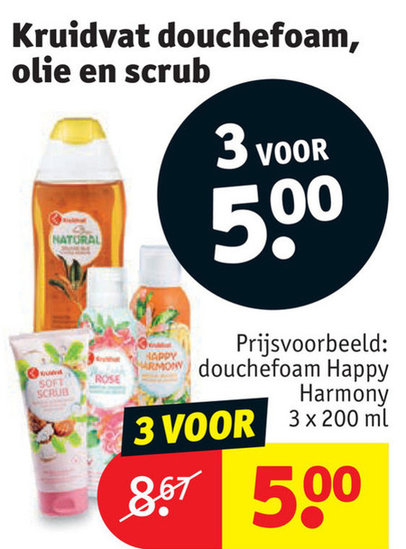 Kruidvat Huismerk   douchegel, scrubcreme folder aanbieding bij  Kruidvat - details