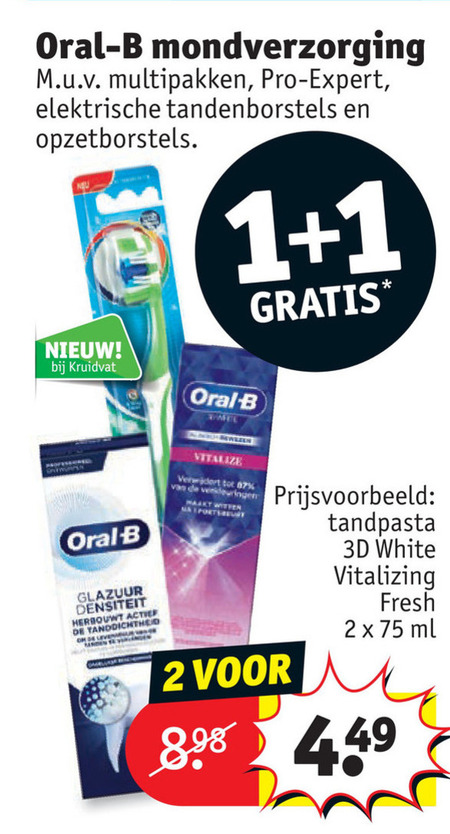 Oral-B   tandenborstel, tandpasta folder aanbieding bij  Kruidvat - details