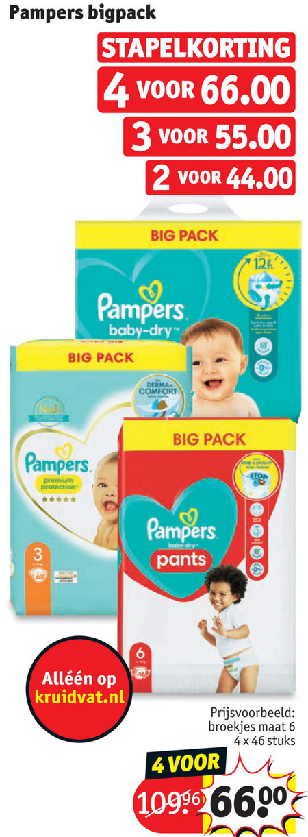 Pampers   luiers, luierbroekjes folder aanbieding bij  Kruidvat - details