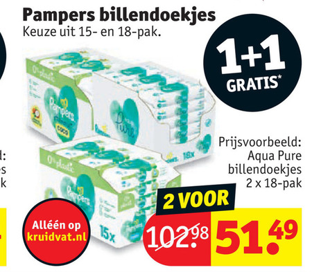 Pampers   billendoekjes folder aanbieding bij  Kruidvat - details