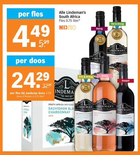 Lindemans Rode Wijn, Witte Wijn Folder Aanbieding Bij Albert Heijn - Details