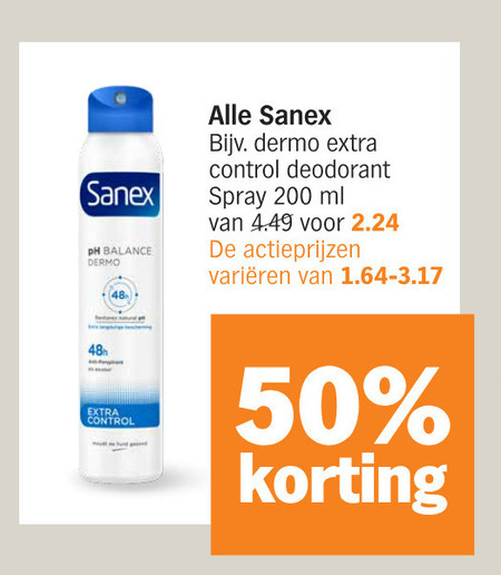 Sanex   douchegel, deodorant folder aanbieding bij  Albert Heijn - details