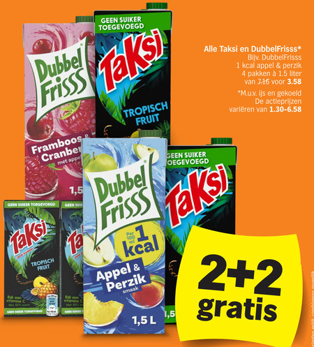 Dubbelfrisss   fruitdrank folder aanbieding bij  Albert Heijn - details