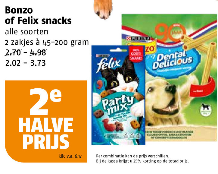 Bonzo   hondensnacks, kattensnacks folder aanbieding bij  Poiesz - details